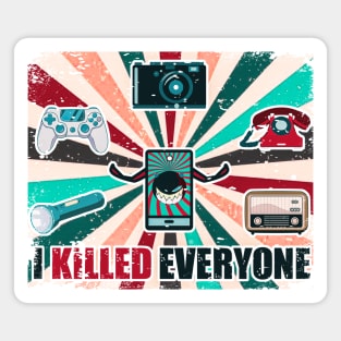 smartphone killed everyone vintage retro aesthetic style radio teliphone Magnet